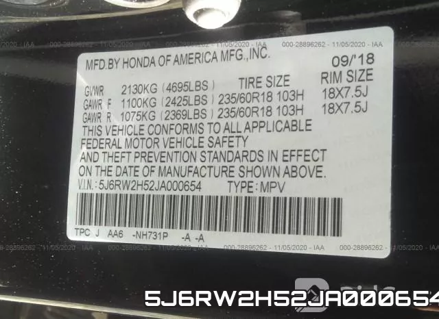 5J6RW2H52JA000654 фото 10