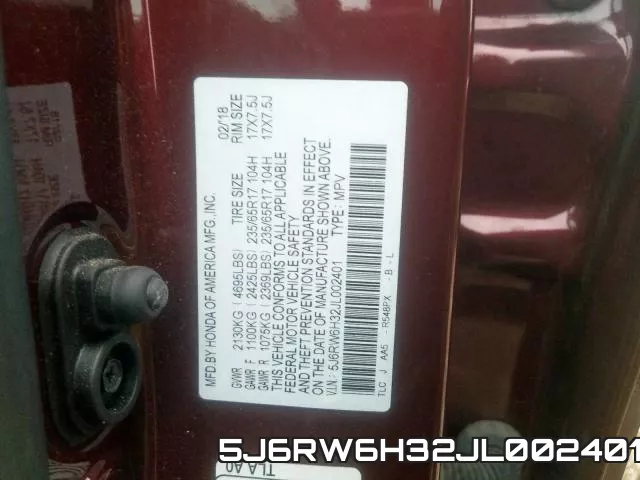 5J6RW6H32JL002401 фото 2