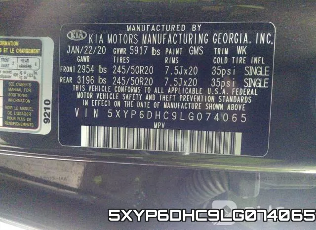 5XYP6DHC9LG074065 фото 10