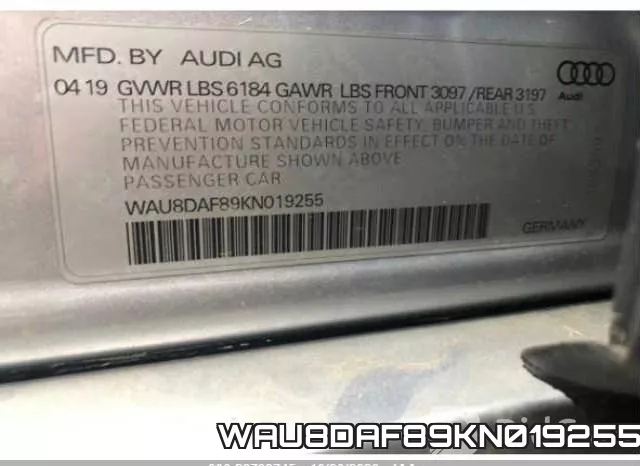 WAU8DAF89KN019255 фото 10