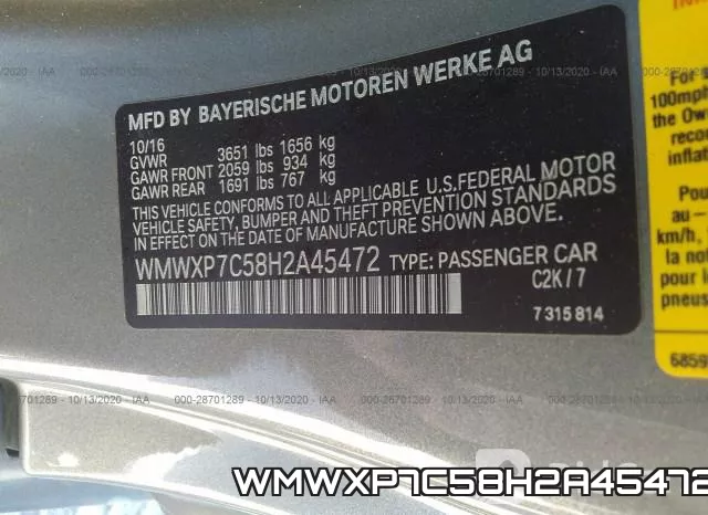 WMWXP7C58H2A45472 фото 10