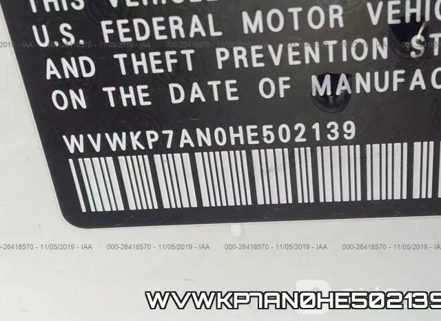 WVWKP7AN0HE502139 фото 10