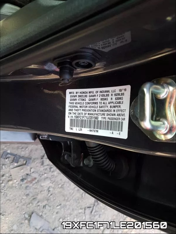 19XFC1F71LE201560 фото 2