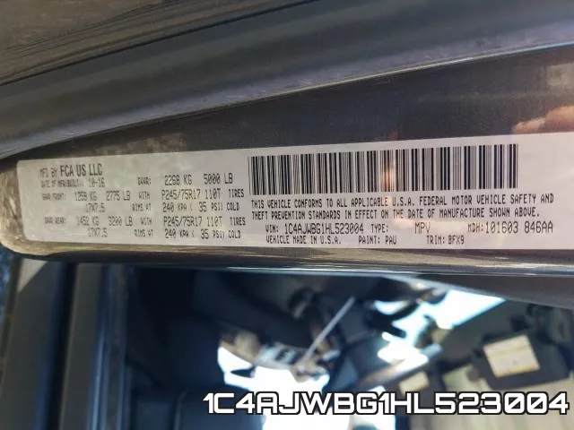 1C4AJWBG1HL523004 фото 2