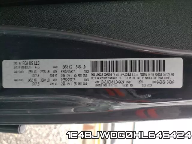 1C4BJWDG0HL646424 фото 2