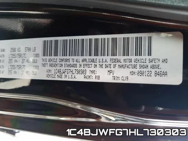 1C4BJWFG7HL730303 фото 2