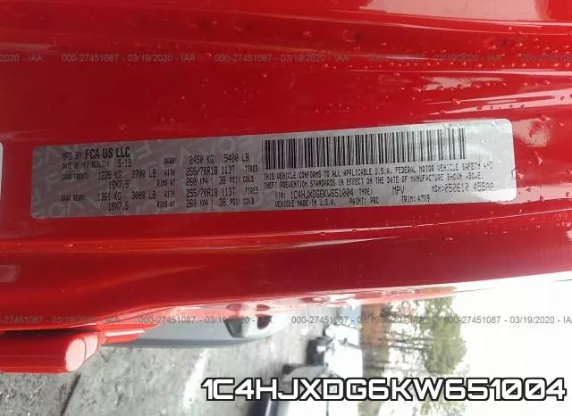 1C4HJXDG6KW651004 фото 10