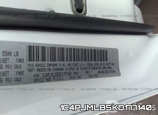 1C4PJMLB5KD177140 фото 10