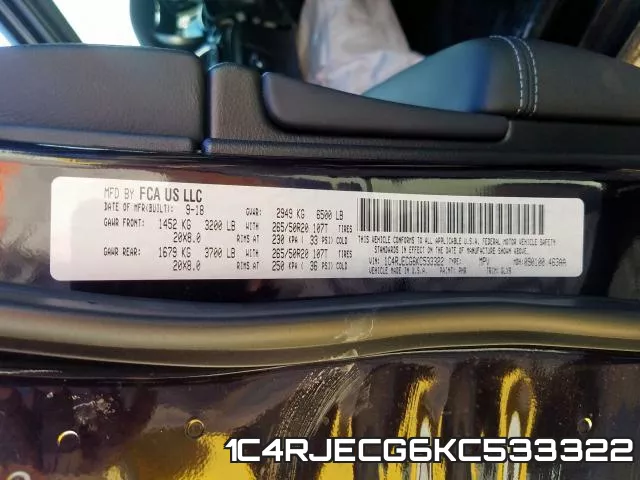 1C4RJECG6KC533322 фото 2