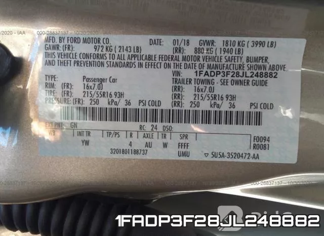 1FADP3F28JL248882 фото 10