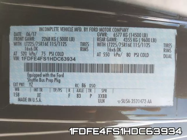1FDFE4FS1HDC63934 фото 2