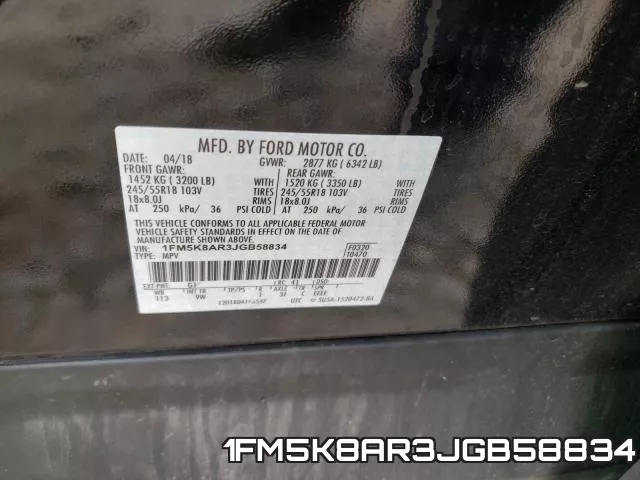 1FM5K8AR3JGB58834 фото 2