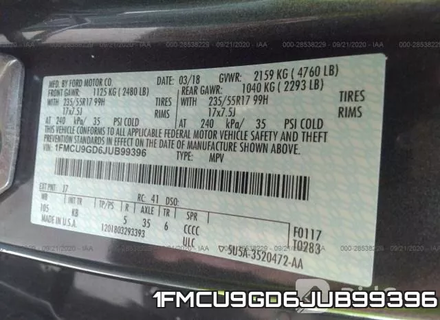 1FMCU9GD6JUB99396 фото 10