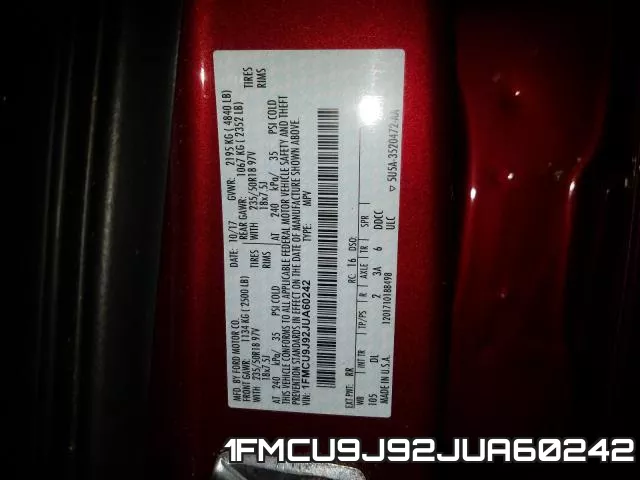 1FMCU9J92JUA60242 фото 2