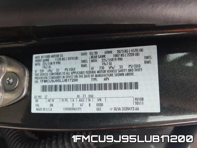 1FMCU9J95LUB17200 фото 2