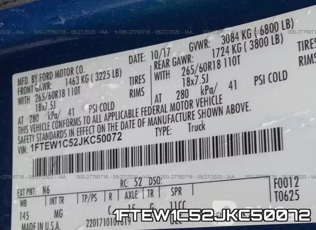 1FTEW1C52JKC50072 фото 10