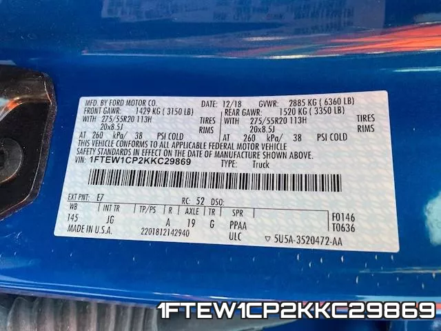 1FTEW1CP2KKC29869 фото 2