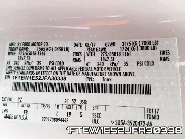 1FTEW1E52JFA30338 фото 2