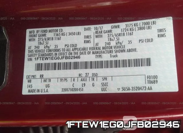 1FTEW1EG0JFB02946 фото 10