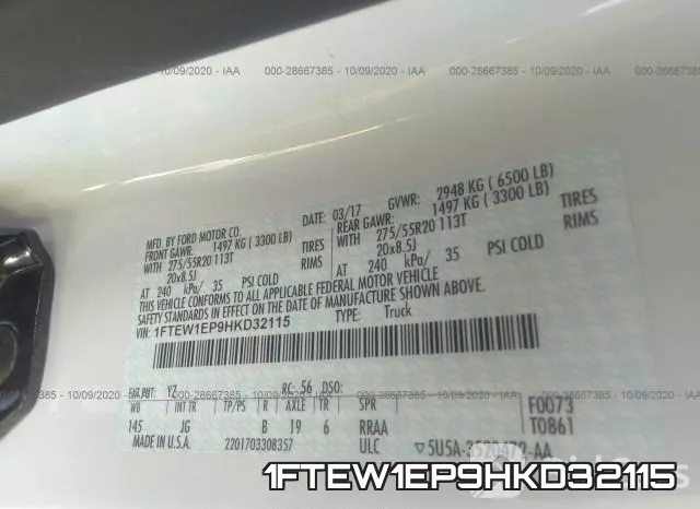 1FTEW1EP9HKD32115 фото 10