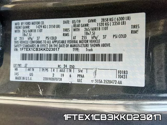 1FTEX1CB3KKD23017 фото 2