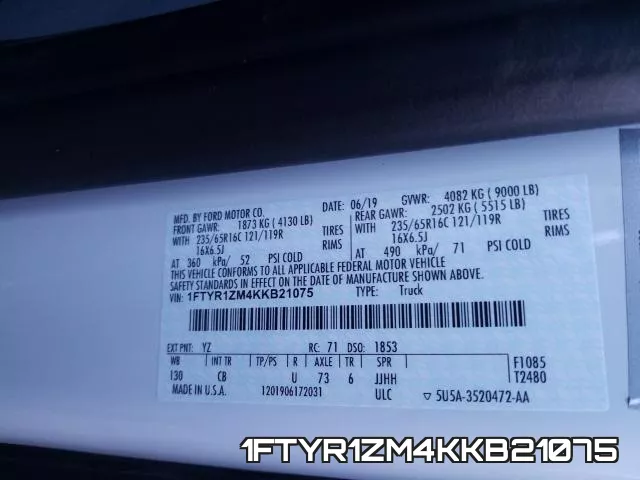 1FTYR1ZM4KKB21075 фото 2