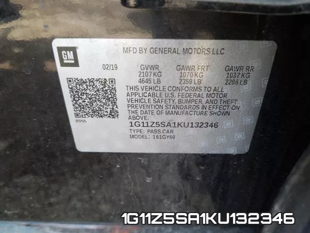 1G11Z5SA1KU132346 фото 2