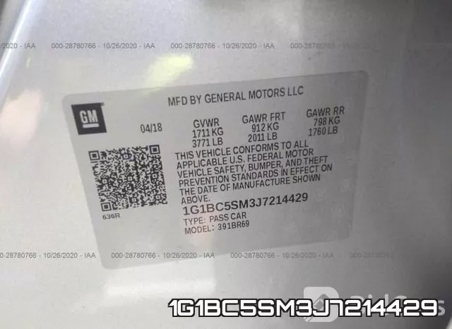 1G1BC5SM3J7214429 фото 10