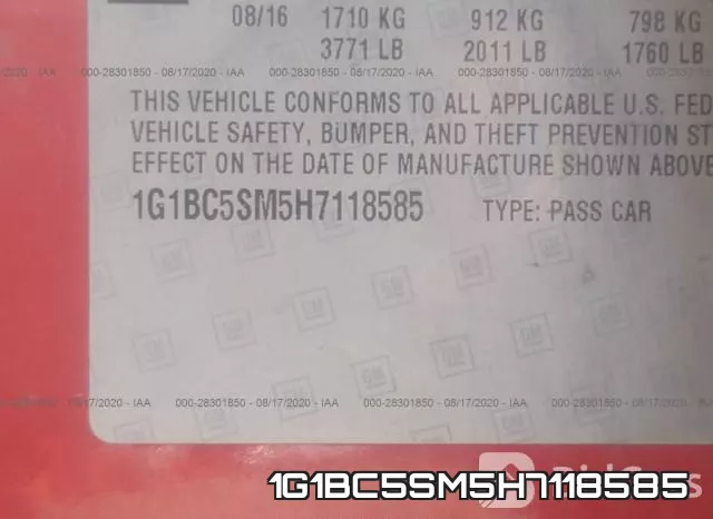 1G1BC5SM5H7118585 фото 10