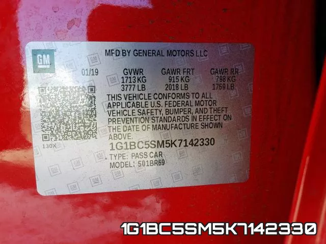 1G1BC5SM5K7142330 фото 2