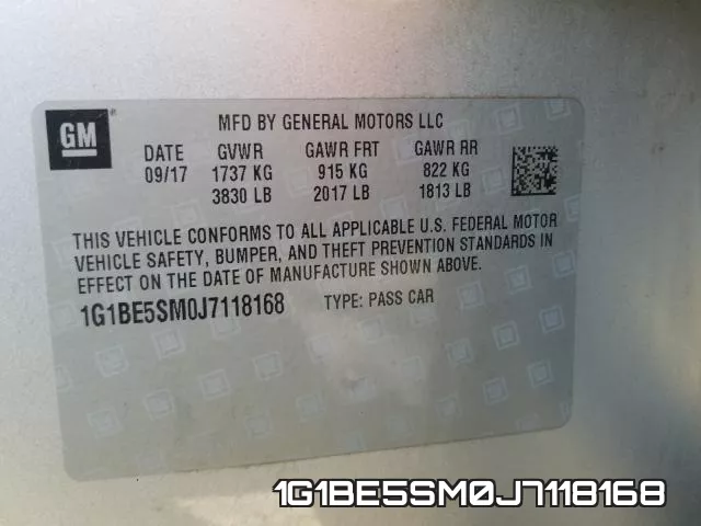 1G1BE5SM0J7118168 фото 2