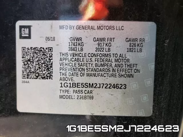 1G1BE5SM2J7224623 фото 2