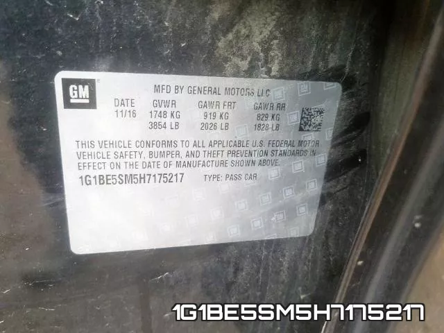 1G1BE5SM5H7175217 фото 2