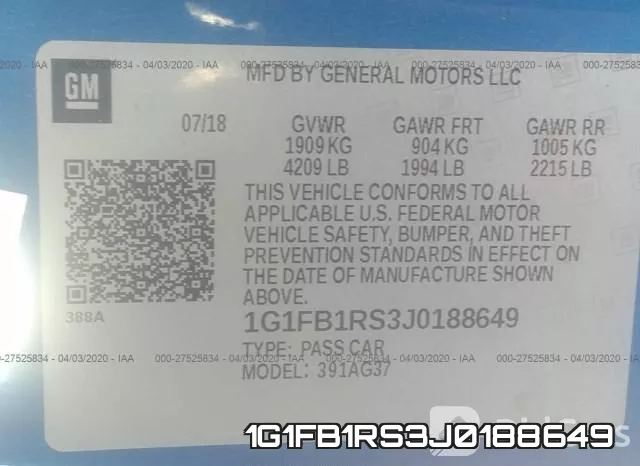 1G1FB1RS3J0188649 фото 10