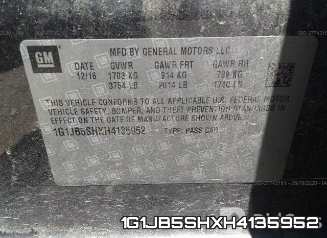 1G1JB5SHXH4135952 фото 10