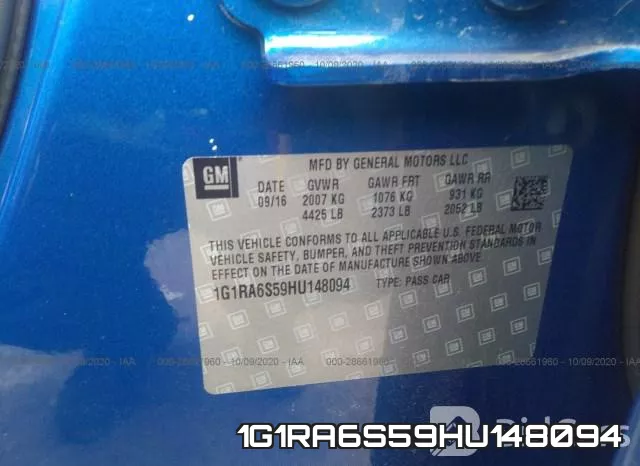 1G1RA6S59HU148094 фото 10