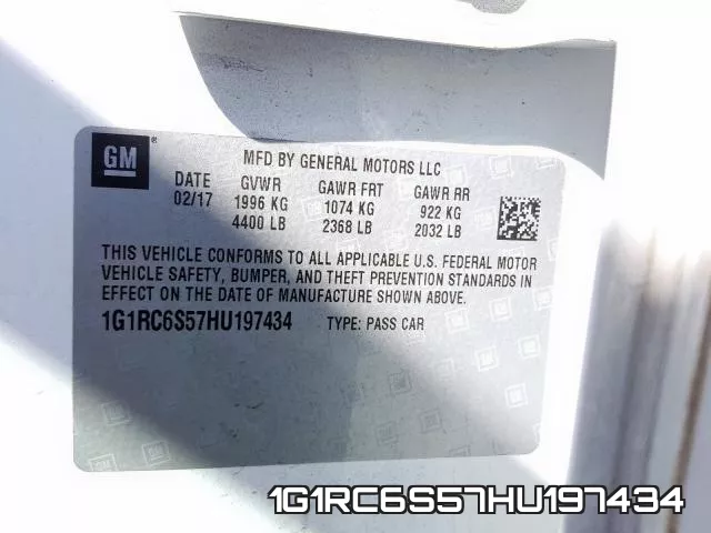 1G1RC6S57HU197434 фото 2