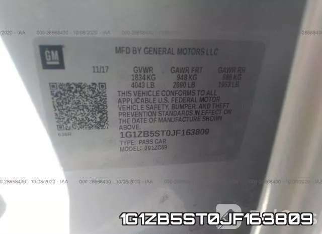 1G1ZB5ST0JF163809 фото 10
