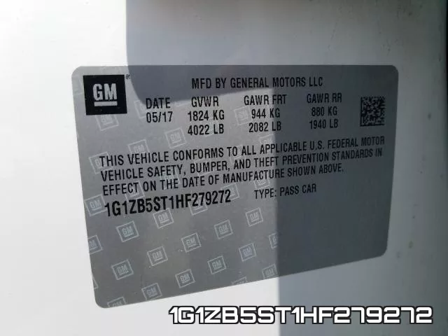 1G1ZB5ST1HF279272 фото 2