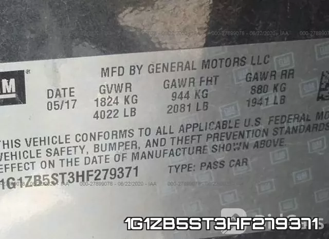 1G1ZB5ST3HF279371 фото 10