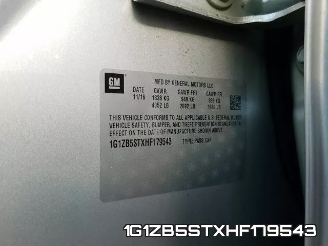 1G1ZB5STXHF179543 фото 2