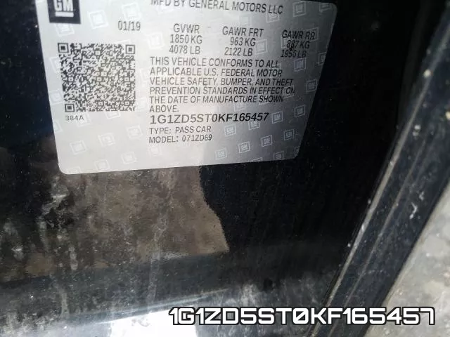 1G1ZD5ST0KF165457 фото 2