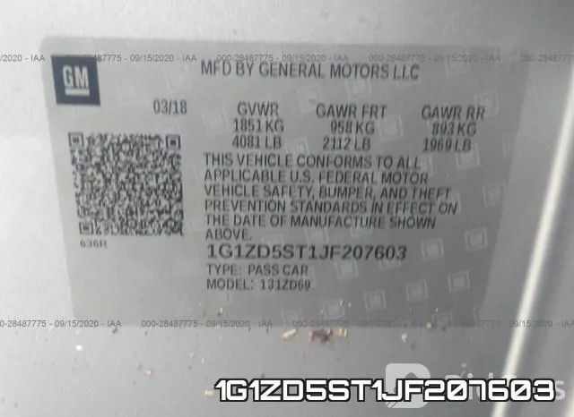 1G1ZD5ST1JF207603 фото 10