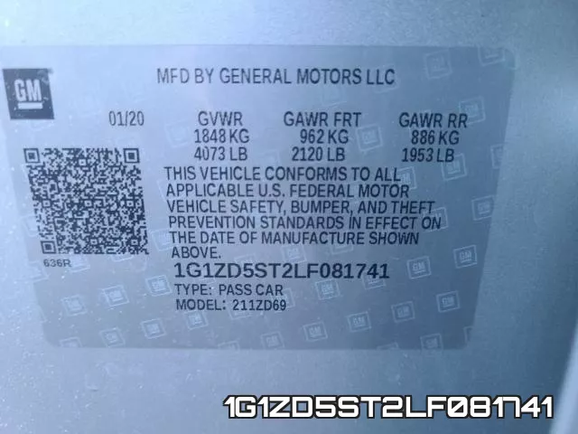 1G1ZD5ST2LF081741 фото 2