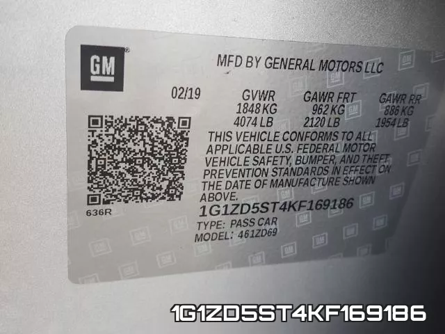 1G1ZD5ST4KF169186 фото 2