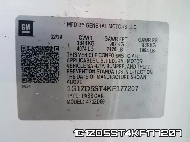 1G1ZD5ST4KF177207 фото 2