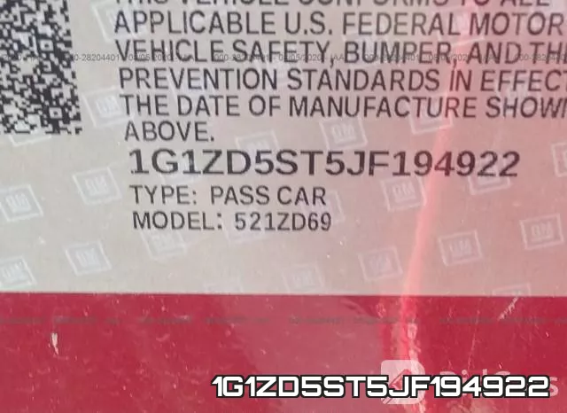 1G1ZD5ST5JF194922 фото 8