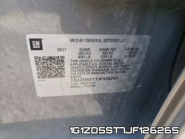 1G1ZD5ST7JF126265 фото 2