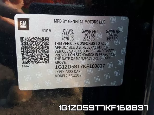 1G1ZD5ST7KF160837 фото 2