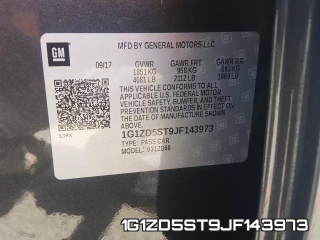 1G1ZD5ST9JF143973 фото 2
